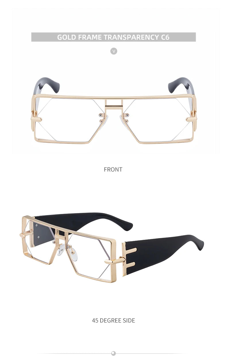 Luxury Hollow Metal Frame Sun Glasses