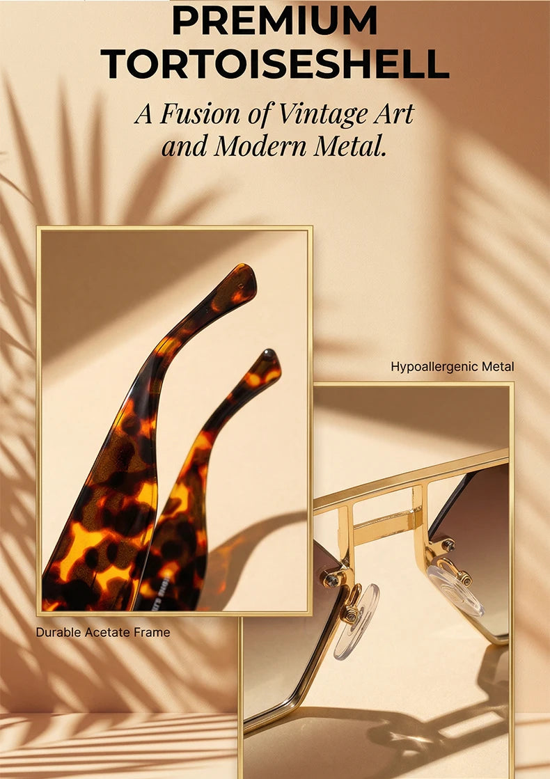 Luxury Hollow Metal Frame Sun Glasses