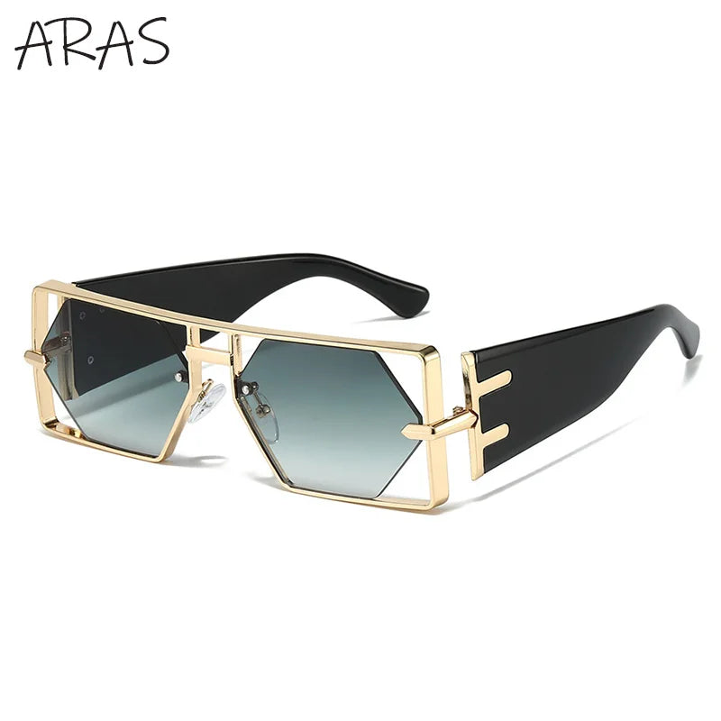 Luxury Hollow Metal Frame Sun Glasses