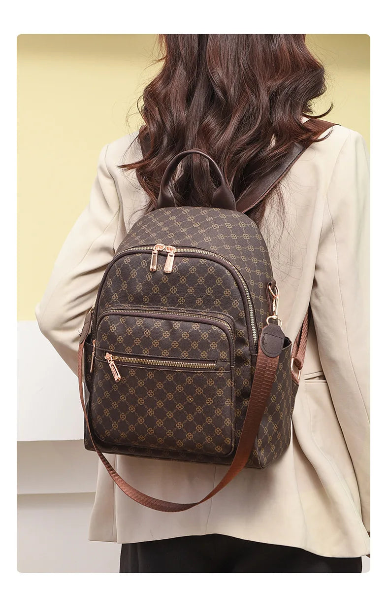 Retro Print Backpack Bag
