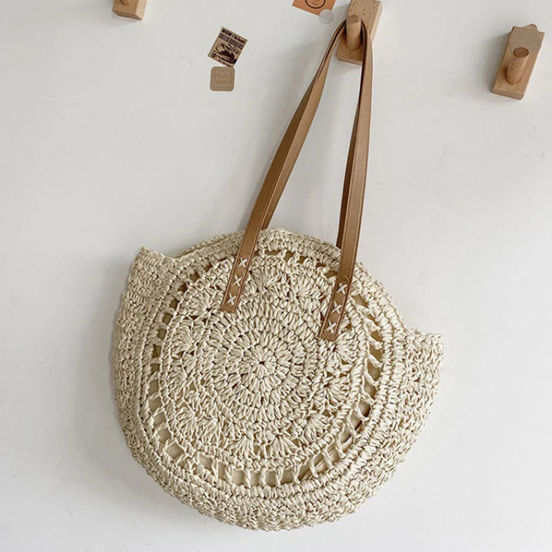 Large Capacity Straw Woven Shoulder Bag