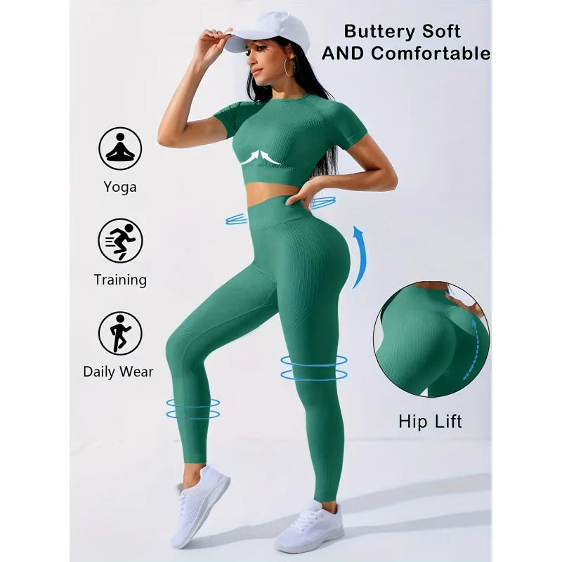 Solid Color Bamboo Fiber Gym Set