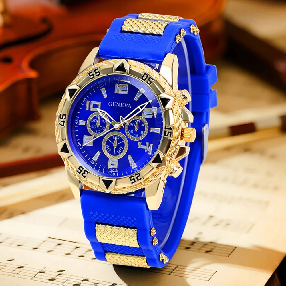 2pcs Men's Stainless Steel  Quartz Watch Set