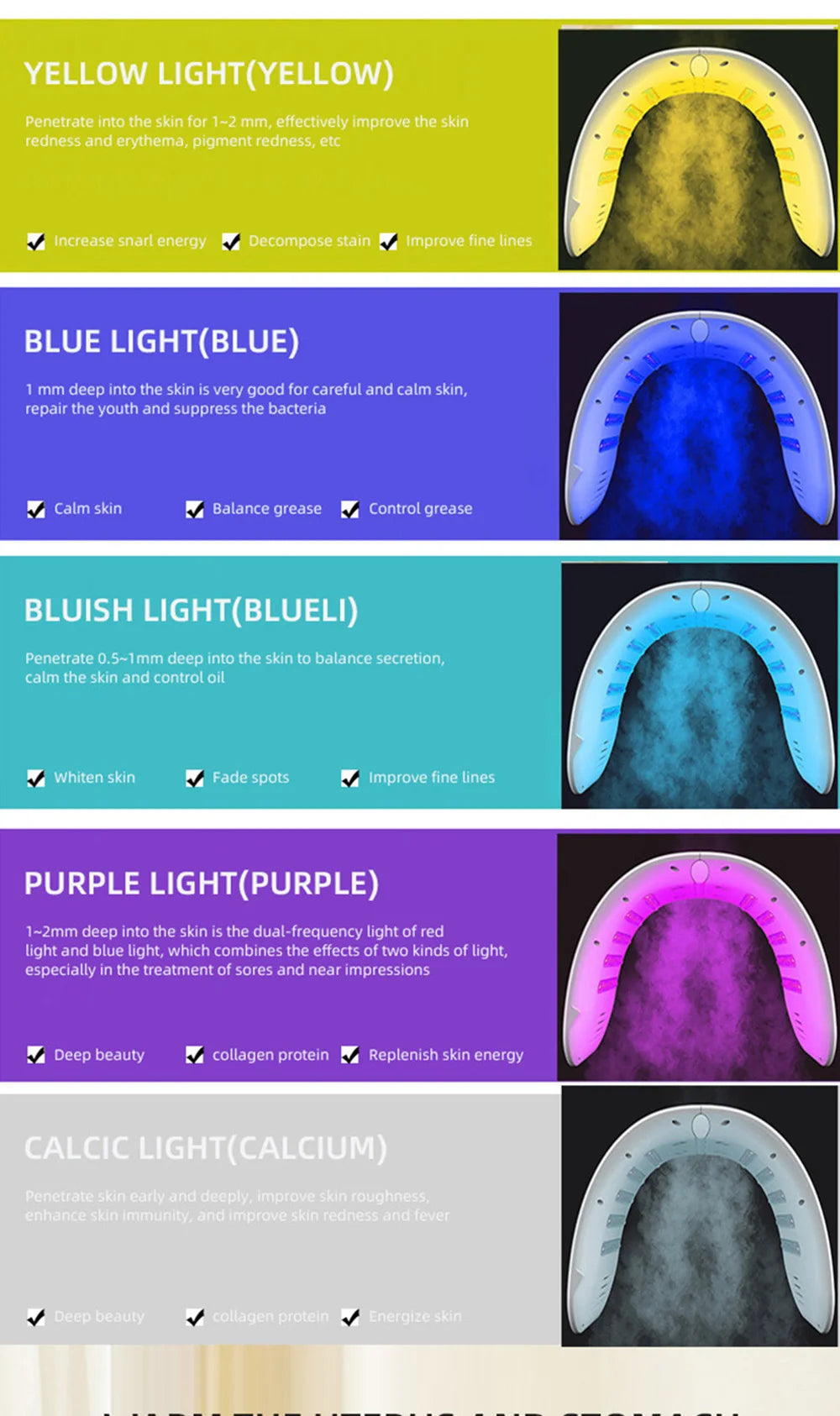 7 Colors LED Face Mask PDT Equipment SPA Facial Spray Device