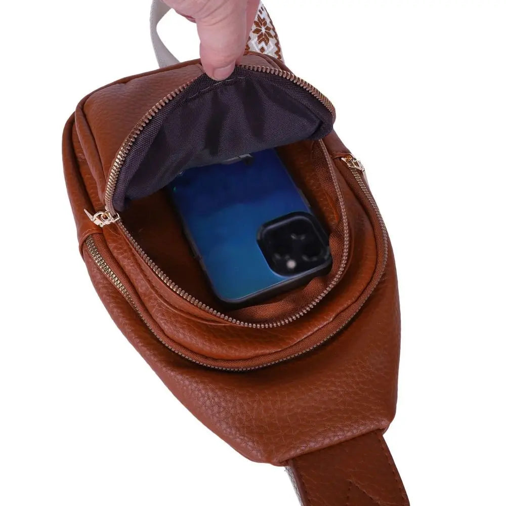 Casual PU Leather Bohemian Chest Bag