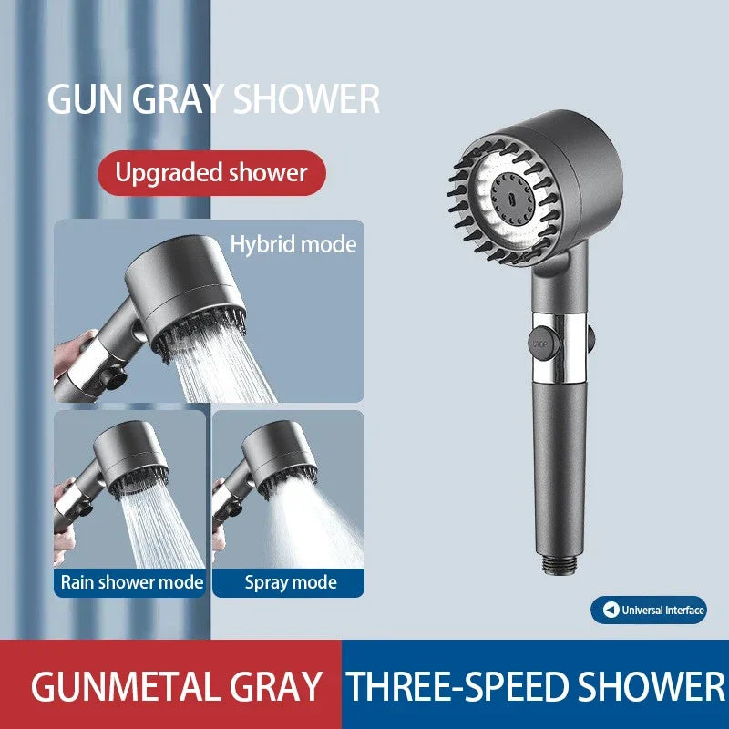 3-mode Adjustable High-Pressure Shower Head